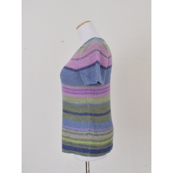 Vintage 90s Striped Knit Blouse by Sigrid Olsen Sport size S - Picture 2 of 10